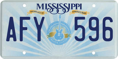 MS license plate AFY596