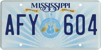 MS license plate AFY604