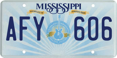 MS license plate AFY606