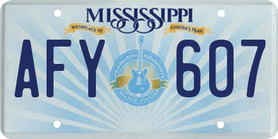 MS license plate AFY607