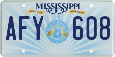 MS license plate AFY608