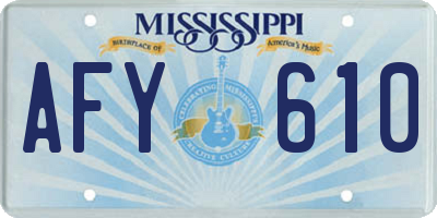 MS license plate AFY610