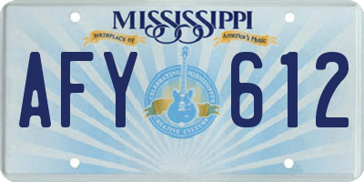 MS license plate AFY612