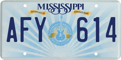 MS license plate AFY614