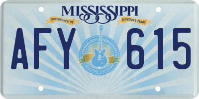 MS license plate AFY615