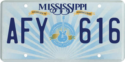 MS license plate AFY616
