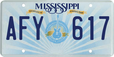 MS license plate AFY617