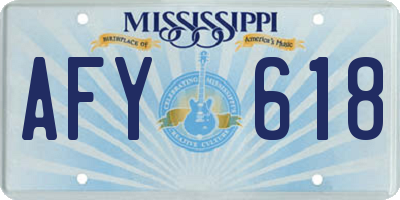 MS license plate AFY618
