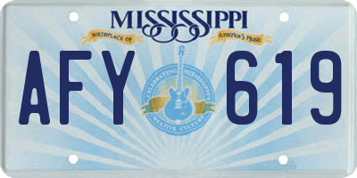 MS license plate AFY619