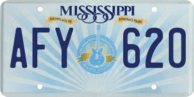MS license plate AFY620