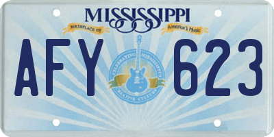 MS license plate AFY623