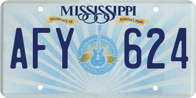 MS license plate AFY624