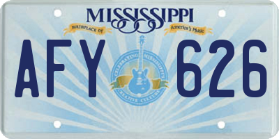 MS license plate AFY626