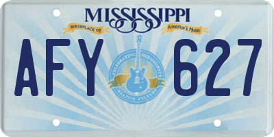 MS license plate AFY627