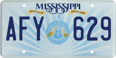 MS license plate AFY629