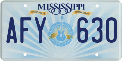 MS license plate AFY630