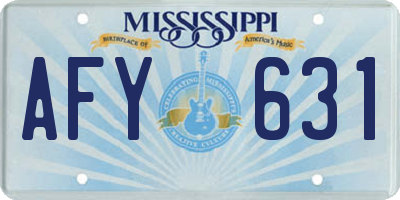 MS license plate AFY631