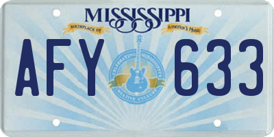 MS license plate AFY633