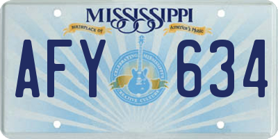 MS license plate AFY634
