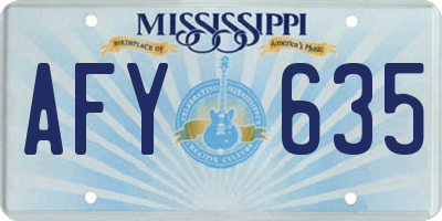 MS license plate AFY635