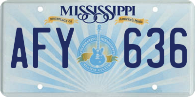 MS license plate AFY636