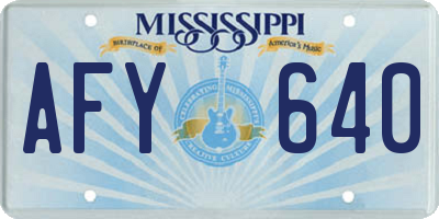 MS license plate AFY640