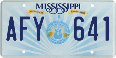 MS license plate AFY641