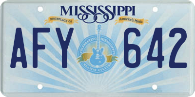 MS license plate AFY642