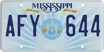 MS license plate AFY644