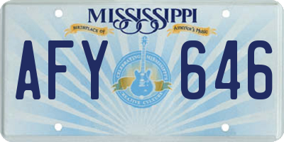 MS license plate AFY646