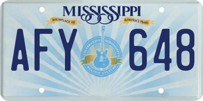 MS license plate AFY648