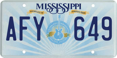 MS license plate AFY649