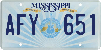 MS license plate AFY651