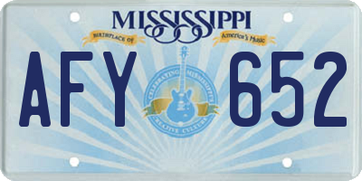 MS license plate AFY652