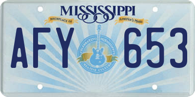 MS license plate AFY653