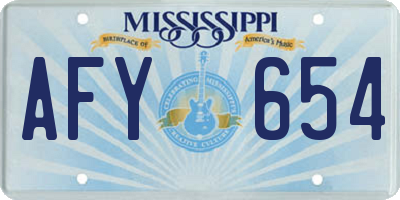 MS license plate AFY654