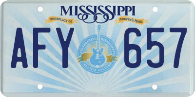 MS license plate AFY657