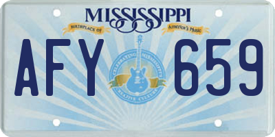 MS license plate AFY659