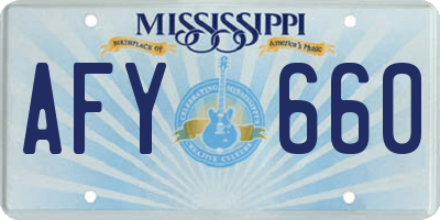 MS license plate AFY660