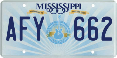 MS license plate AFY662