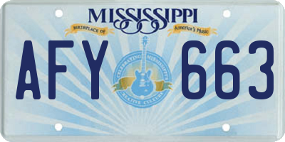 MS license plate AFY663