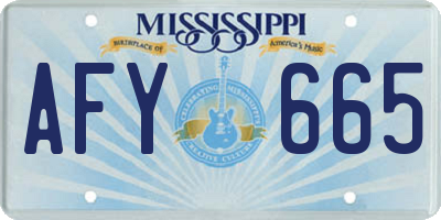 MS license plate AFY665