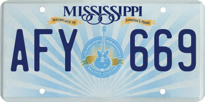 MS license plate AFY669