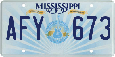 MS license plate AFY673