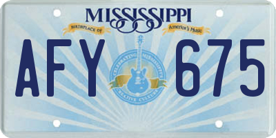 MS license plate AFY675