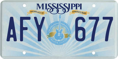 MS license plate AFY677