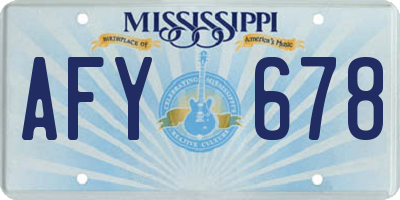 MS license plate AFY678