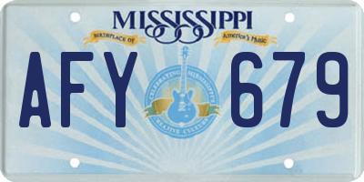 MS license plate AFY679