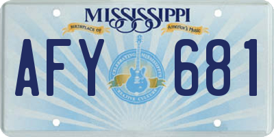 MS license plate AFY681