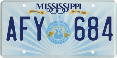 MS license plate AFY684